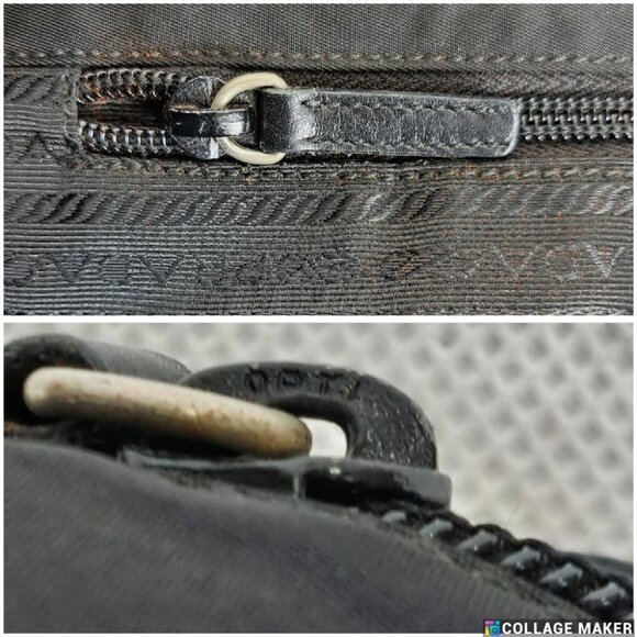 Authentic PRADA Vintage Nylon Tessuto Leather Shoulder Tote Hand Bag Black - Picture 9 of 14